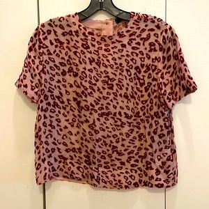 Rag & Bone silk leopard print top size xxs!